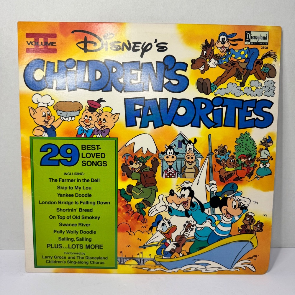 Disney Children's Favorites Vol. II Vinyl LP Larry Groce Disneyland Records 1979